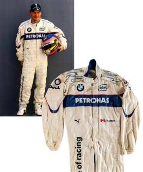 Jacques Villeneuve’s 2006 BMW Sauber F1 Team Signed Worn Suit with His Signed LOA
