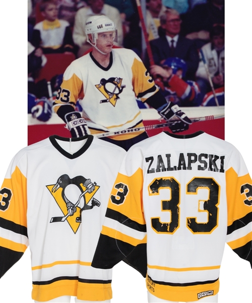 Zarley Zalapskis 1988-89 Pittsburgh Penguins Game-Worn Jersey 