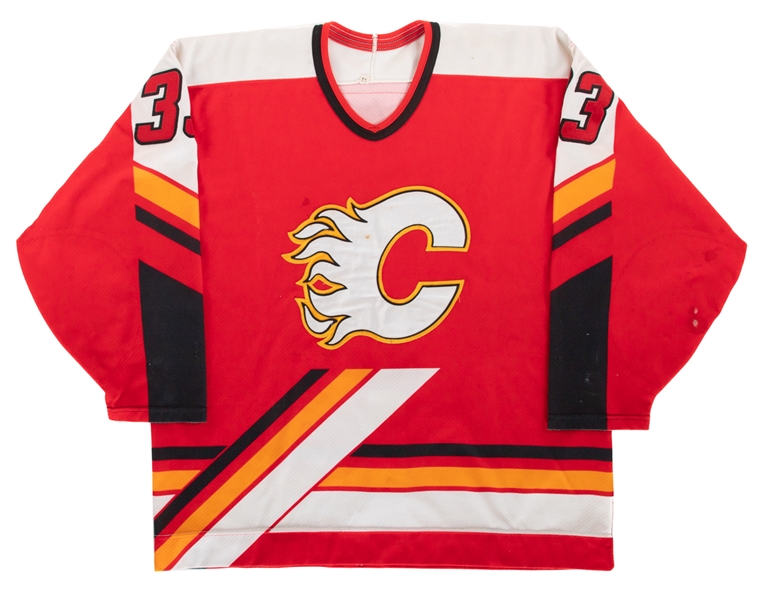 Zarley Zalapskis 1996-97 Calgary Flames Game-Worn Jersey with MeiGray LOA 