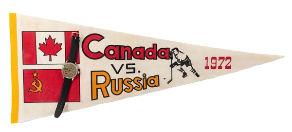 Vintage 1972 Canada-Russia Series Full Size Pennant Plus Modern 1972-Canada-Russia Regulator Watch