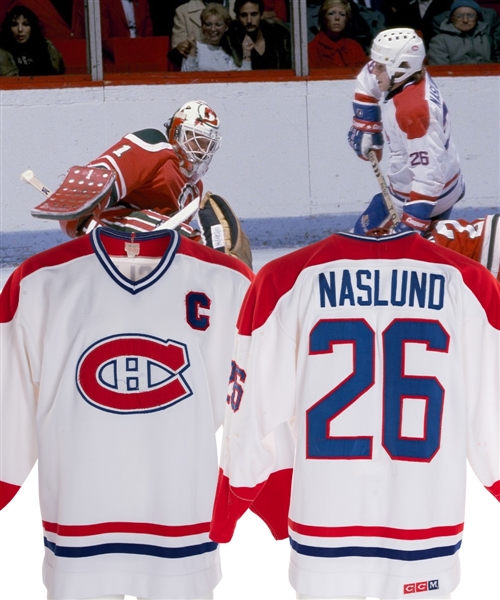 Mats Naslunds 1986-87 Montreal Canadiens Game-Worn Captains Jersey from His Personal Collection with His Signed LOA