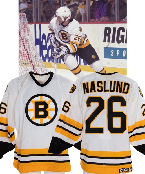 Mats Naslunds 1994-95 Boston Bruins Game-Worn Stanley Cup Playoffs Jersey from His Personal Collection with His Signed LOA - Nice Game Wear!