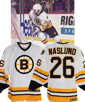 Mats Naslunds 1994-95 Boston Bruins Game-Worn Stanley Cup Playoffs Jersey from His Personal Collection with His Signed LOA - Nice Game Wear!