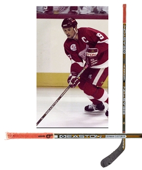 Steve Yzermans Late-1990s Detroit Red Wings Easton T-Flex Game-Used Stick from Tomas Sandstrom Personal Collection with LOA