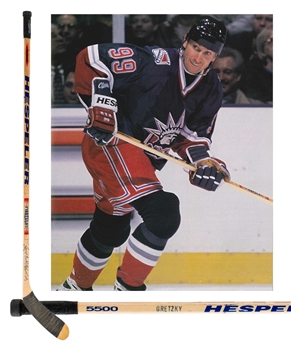 Wayne Gretzkys 1997-98 New York Rangers Signed Hespeler Game-Used Stick from Tomas Sandstrom Personal Collection with LOAs