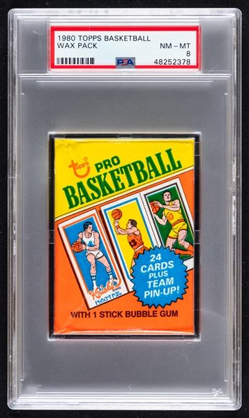 1980-81 Topps Basketball Wax Pack - Graded PSA NM-MT 8 - Larry Bird and Magic Johnson Rookie Card Year!