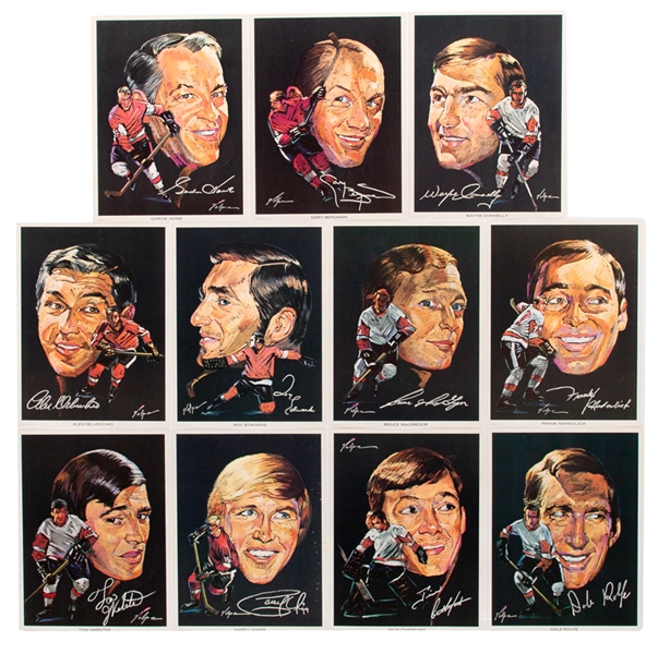 1971 Pro Star Portraits Detroit Red Wings Complete Set of 11 Including Howe 