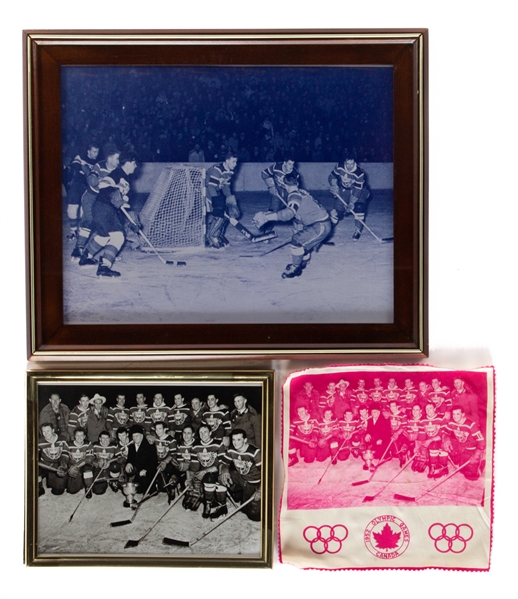 1952 Winter Olympics Edmonton Mercurys Memorabilia Collection of 3 - Originating from the Ralph Hansch Personal Collection 