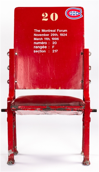 Montreal Forum Red Single Seat with COA