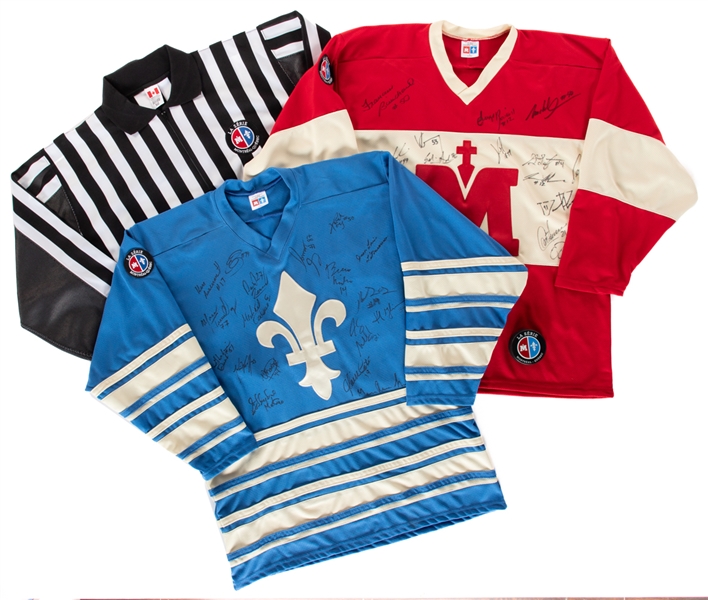 "The Montreal-Quebec Series" 2010 Hockey TV Series Worn and Unworn Signed Jersey Collection of 3 with LOA