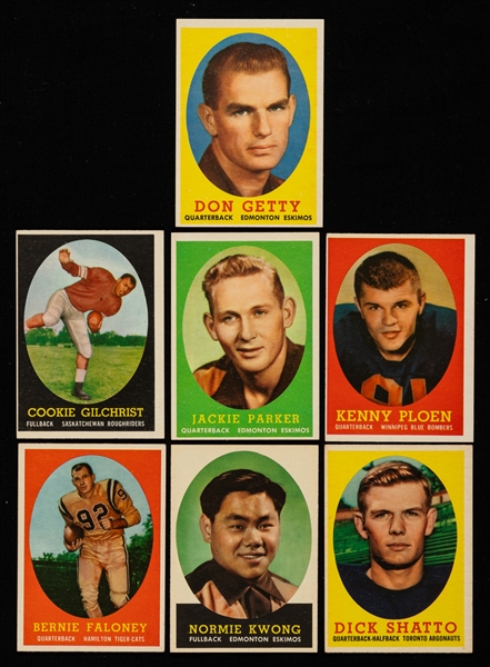 1958 and 1959 Topps CFL Football Complete 88-Card Sets