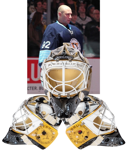 Tomas Vokouns 2013-14 Pittsburgh Penguins Bauer Unworn Back-Up Goalie Mask by DaveArt