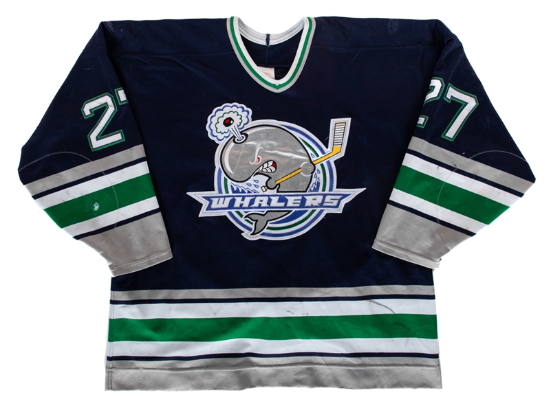 Dan Prestons 1995-96 OHL Detroit Whalers Game-Worn Inaugural Season Jersey - Nice Game Wear! 