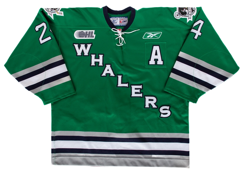 Gino Pisellinis 2005-06 OHL Plymouth Whalers Game-Worn Alternate Captains Third Jersey