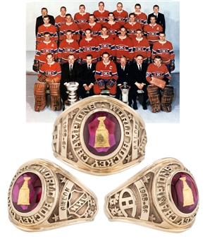 Dave Balons 1965-66 Montreal Canadiens Stanley Cup Championship 10K Gold Ring from His Personal Collection with LOA