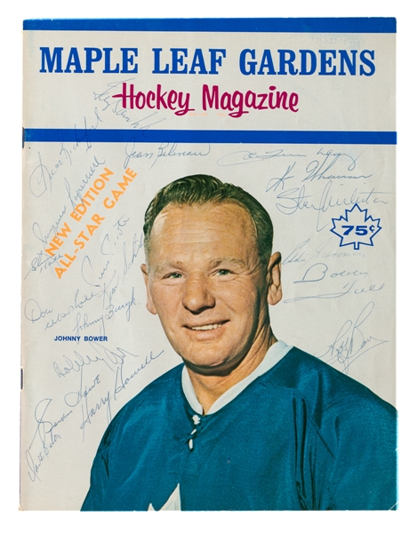 Dave Balons 1968 NHL All-Star Game "All Stars" Team-Signed Program by 19 Including HOFers Sawchuk, Howe, Orr, Mikita, Beliveau and Others from His Personal Collection with LOA