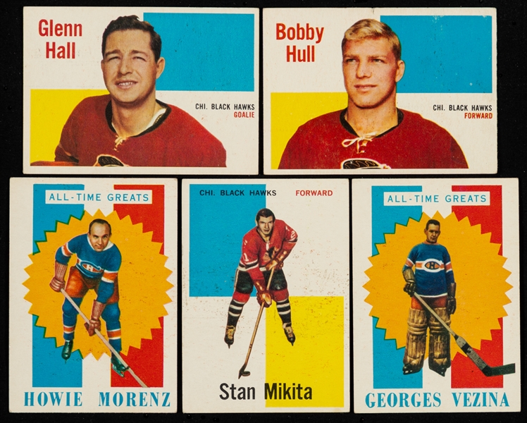 1960-61 Topps Hockey Near Complete Card Set (62/66) 