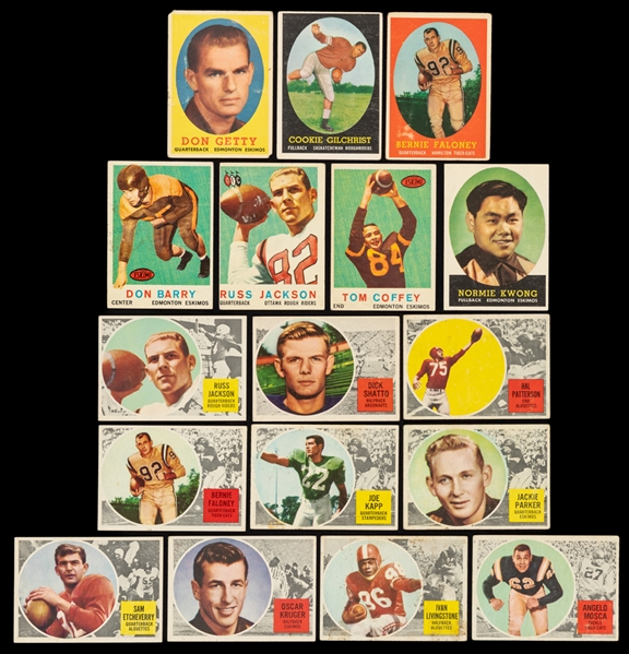 1958 to 1971 Topps CFL, Post CFL and O-Pee-Chee CFL Football Cards Starter Sets (11)