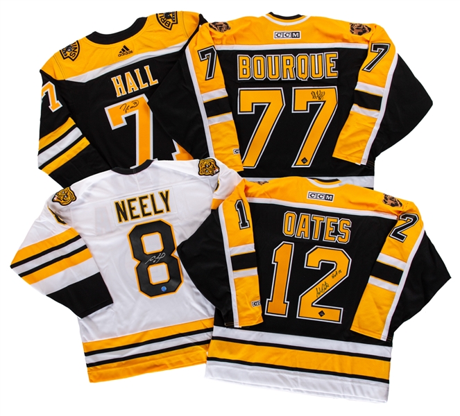 Cam Neely, Ray Bourque, Adam Oates and Taylor Hall Signed Boston Bruins Jerseys with COAs 