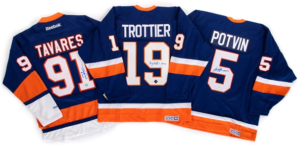 Bryan Trottier, Denis Potvin and John Tavares Signed New York Islanders Jerseys with COAs 