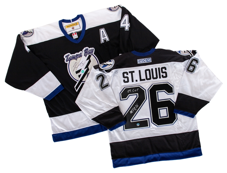 Martin St. Louis and Vincent Lecavalier Signed Tampa Bay Lightning Jerseys with COAs