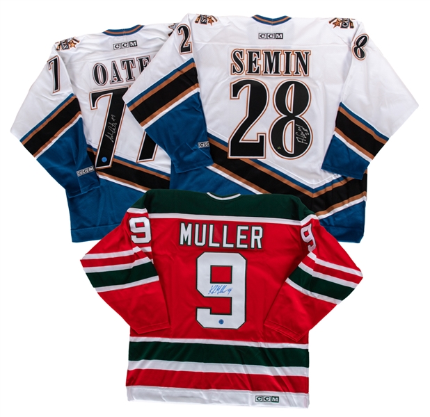 Adam Oates (Washington Capitals), Alexander Semin (Washington Capitals) and Kirk Muller (New Jersey Devils) Signed Jerseys with COAs