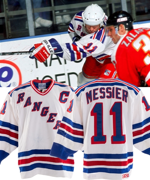 Mark Messiers 1995-96 New York Rangers "500th Goal" Game-Worn Captains Jersey - Photo-Matched and Video-Matched to Milestone 500th Goal Hat Trick Game on November 6th 1995!