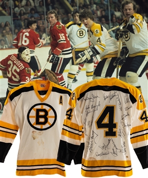 Bobby Orrs 1973-74 Boston Bruins Game-Worn Alternate Captains Jersey with LOA - Team Repairs! - Photo-Matched to Multiple Photos!