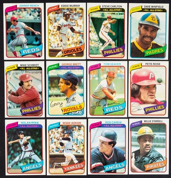 1980, 1981, 1982 and 1983 Topps Baseball Complete and Near Complete Card Sets (4)