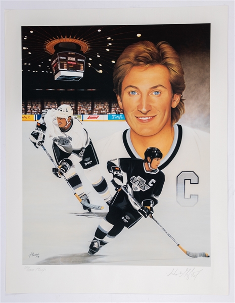 Wayne Gretzky Los Angeles Kings Signed "2000 (Points)" Joe Thiess Limited-Edition Lithograph Collection of 2 with COAs (20" x 26")