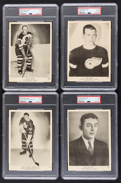 1939-40 O-Pee-Chee V-301-1 Hockey Card Near Starter Set (61/100) Plus Extras (2) with 12 PSA-Graded Cards Inc. #100 HOFer Eddie Shore (2 Cards - PSA 3 and PSA 1.5) and #72 HOFer Syd Howe (PSA 4.5)