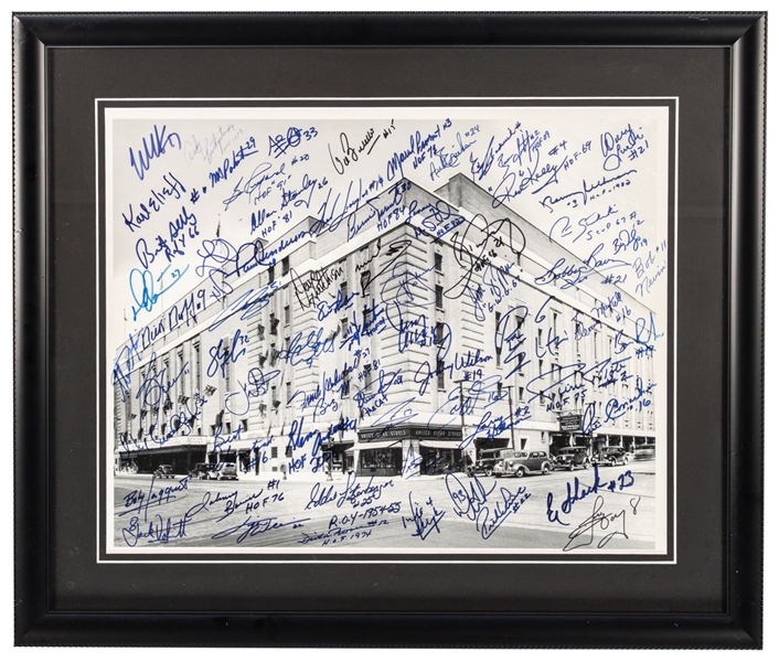 Maple Leaf Gardens Photo Signed by 65+ Former Toronto Maple Leafs Players Including HOFers Salming, Sittler, Mahovlich, Parent, Bower, McDonald, Stanley, Bathgate, Sundin, Lindros and Others with LOA