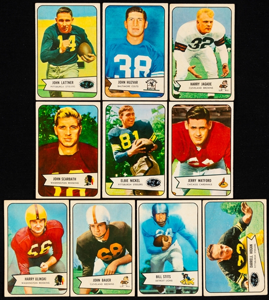 1954-56 Baseball and Football Cards (24) Inc. 1954 Bowman Football Cards (10), 1956 Shredded Wheat CFL Football Cards (4), 1954 Bowman Baseball Cards (7) and 1954 Topps Baseball Cards (3)