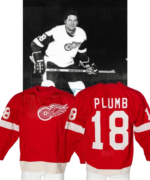 Rob Plumbs 1977-78 Detroit Red Wings Game-Worn Jersey with LOA 