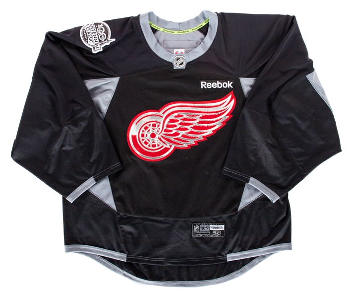 Jared Coreau’s 2017 NHL Centennial Classic Detroit Red Wings Practice-Worn Black Jersey 