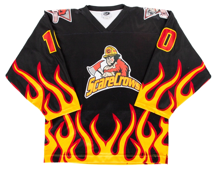 J.P. Platisha’s Circa 2002 USHL Topeka ScareCrows Signed "First Responders Night" Game-Worn Jersey