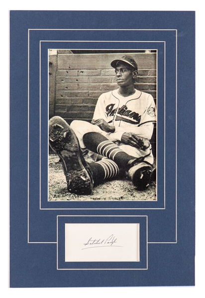 Deceased HOFer Satchel Paige Signed Cut Matte Display with JSA LOA (12" x 18")