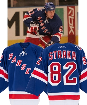 Martin Strakas January 12th 2006 New York Rangers "Mark Messier Night" Game-Worn Second Period Jersey with LOA 