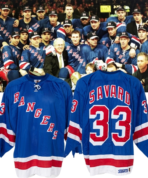 Marc Savards 1998-99 New York Rangers Game-Worn Jersey with Team LOA - Worn During Wayne Gretzkys Final NHL Game on April 18th, 1999! (Barry Meisel Collection)