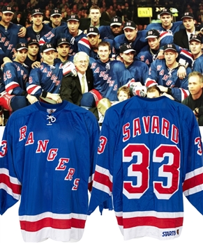 Marc Savards 1998-99 New York Rangers Game-Worn Jersey with Team LOA - Worn During Wayne Gretzkys Final NHL Game on April 18th, 1999! (Barry Meisel Collection)