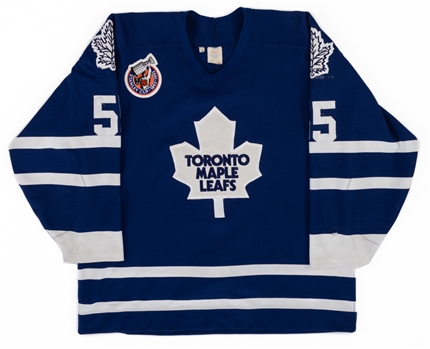 Drake Berehowsky’s 1992-93 Toronto Maple Leafs Game-Worn Jersey - Stanley Cup Centennial Patch!