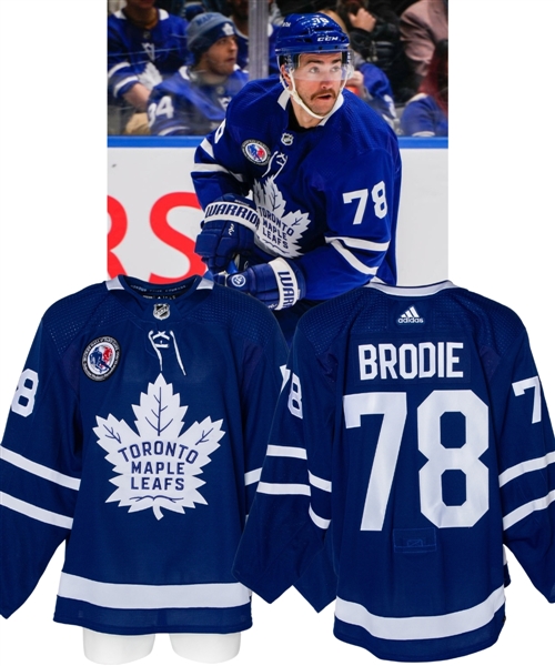 T. J. Brodies 2021-22 Toronto Maple Leafs "Hall of Fame Game" Game-Worn Jersey with Team LOA - Hall of Fame Patch! - 