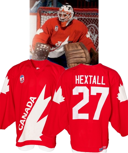 Ron Hextalls 1987 Canada Cup Team Canada Game-Worn Jersey Originally From Alan Eaglesons Personal Collection with His Signed LOA