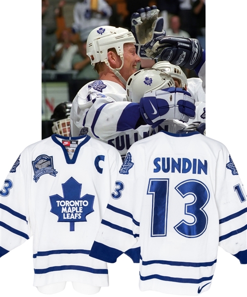 Mats Sundins 1998-99 Toronto Maple Leafs Stanley Cup Playoffs Game-Worn Captains Jersey with Team LOA - MLG Memories and Dreams Patch! - Photo-Matched!