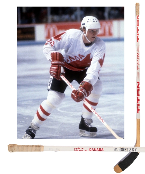 Wayne Gretzkys 1981 Titan TPM Game-Used Stick with Shawn Chaulk LOA - Attributed to 1981 Canada Cup and Originally Obtained By Team Canada Doctor