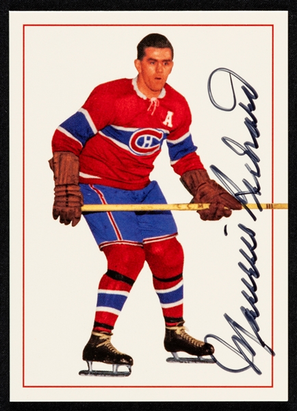 1994 Parkhurst Missing Link Autograph Hockey Card #A-2 Maurice Richard (009/956)