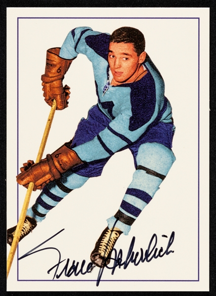 1994 Parkhurst Missing Link Autograph Hockey Card #A-6 Frank Mahovlich (027/956)