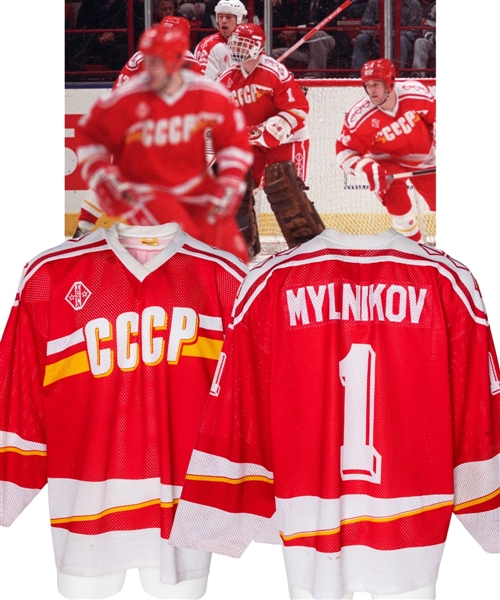 Sergei Mylnikovs 1989 IIHF World Championships Russian National Team / CCCP Game-Worn Jersey 