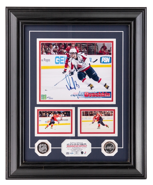 Alexander Ovechkin Washington Capitals Signed Limited-Edition Framed Photo and Medallions Display (18" x 22")