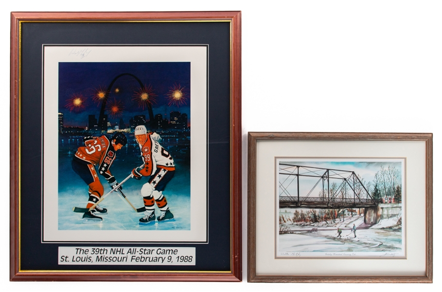 Wayne Gretzky Signed 1988 39th NHL All-Star Game Framed Poster with JSA Auction LOA Plus Gretzky Homestead (Canning, Ontario) Framed Print